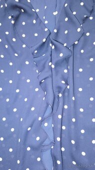 Tmavomodré bodkovaná blúzka - 8