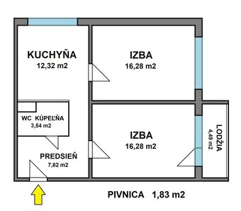 2-izbový byt, 58 m2, lodžia (8.p/8), Košice Furča Exnárova - 8