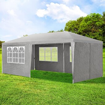 Párty stan 3 x 6 m modrý sivý biely červený - 8