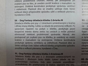 Dog Fantasy klietka skládacia čierná 2 dverová M 75 x 46 x 5 - 8