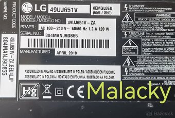Predám plne funkčný Smart LED TV LG 49UJ651V - 8