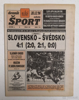 Staré noviny Denník Šport 3 - 8