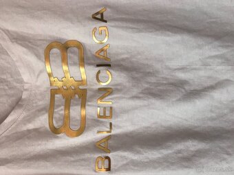 BALENCIAGA white/gold damske tricko M/L - 8