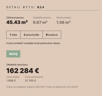2 izbový byt B.2.4. Bell Residence - 8