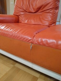 Kožený gauč set + stôl - 8