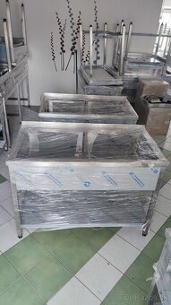 Umývacie gastro stoly, drezy a dvojdrezy s policou - 8