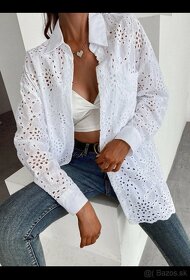 ZARA - nádherná biela madeirová košeľa PC 49,95 € - 8