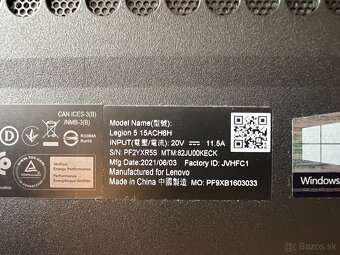 Lenovo Legion 5 15ACH6H, Ryzen 7 5800H, RTX3060, 32GB RAM - 8