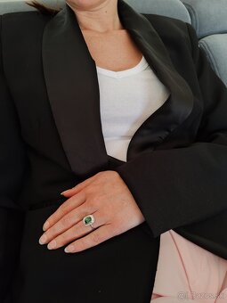 Luxusný zlatý prsteň s mohutným Turmalínom a diamantami - 8