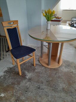 Drevene stolicky,cajova suprava 70te roky - 8