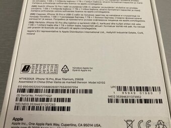 Apple iPhone 15 Pro, Blue Titanium, 256 GB - 8
