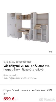 Zostava do detskej izby - szekrénysor gyerekszobába-znížená - 8