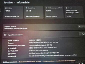 Asus Vivobook 14 model 2024 so 16 gb ram intel i7 procesorom - 8