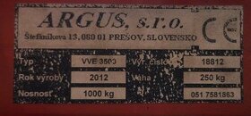 VZV - vysokozdvižny vozik Argus VVE 1000/350 - 8