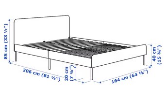Čalúnený rám postele IKEA SLATTUM S MATRACOM - 8
