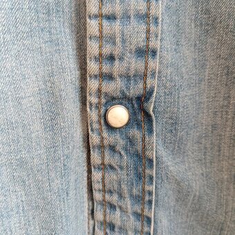Vintage Levis modrá džínsová košeľa riflová košeľa L - 8