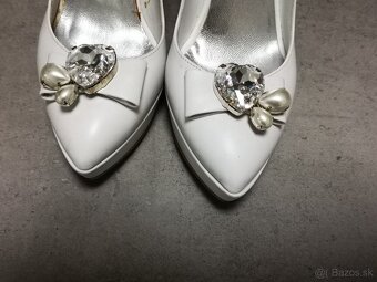 Biele a strieborné lodičky + kabelka - 8