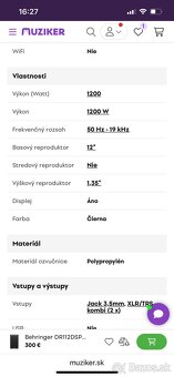 Predám repro Behringer DR112DSP - 8