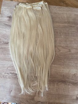 Nenosené ľudské clip in vlasy 60 cm - 8