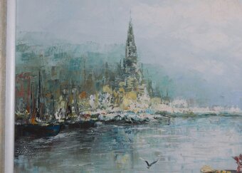 OBRAZ - Olejomaľba - John Bevort - Prístav - 8