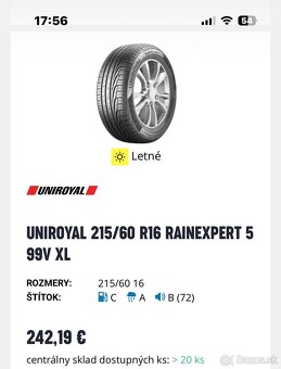 Letné pneumatiky 215/60 r16 - 8