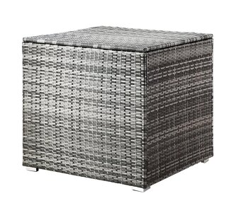 Záhradný ratanový úložný box 75x75x70cm čierny, sivý a hnedý - 8