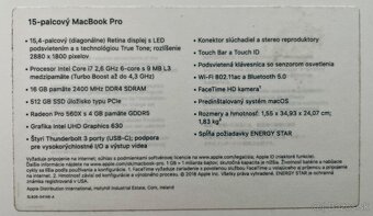 MacBook Pro 2018 15-inch, 16GB, 512GB SSD - 8