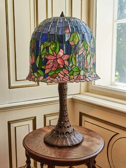 Tiffany stolní lampa s vitrážovým stínidlem – výška 84 cm - 8