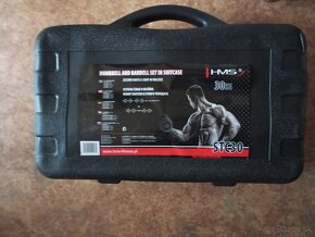 Chrómovaný činkový set v kufríku HMS STC 30 kg - NOVÝ - 8