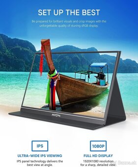 ARZOPA S1 Table Portable Monitor, 15.6'' FHD IPS USB-C - 8