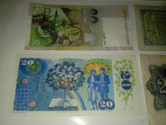 BANKOVKY 20 KČS 1944-1994, 5 RŮZNÝCH EMISÍ, NEPERF. - 8