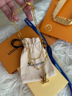 Nový nenoseny nahrdelnik Louis Vuitton dvojitá retiazka - 8