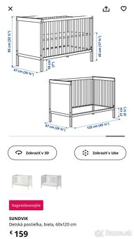 Detska postielka Sundvik IKEA 60x120 - 8