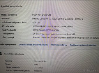 Mini počítač Dell.Intel i5-4590T 4x2,00GHz.8gb ram.250g SSD - 8