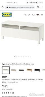 TV stolík biely ikea - 8