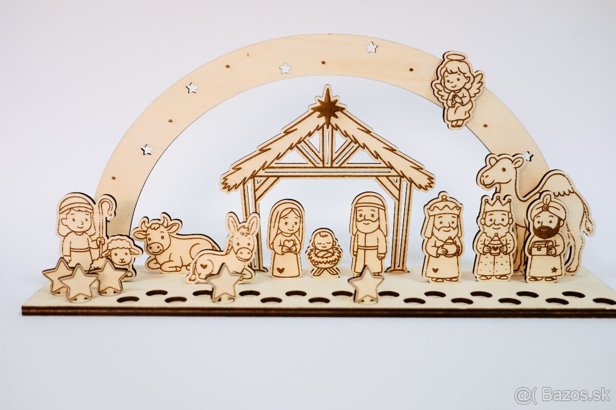 Adventný kalendár - drevený Betlehem - 9