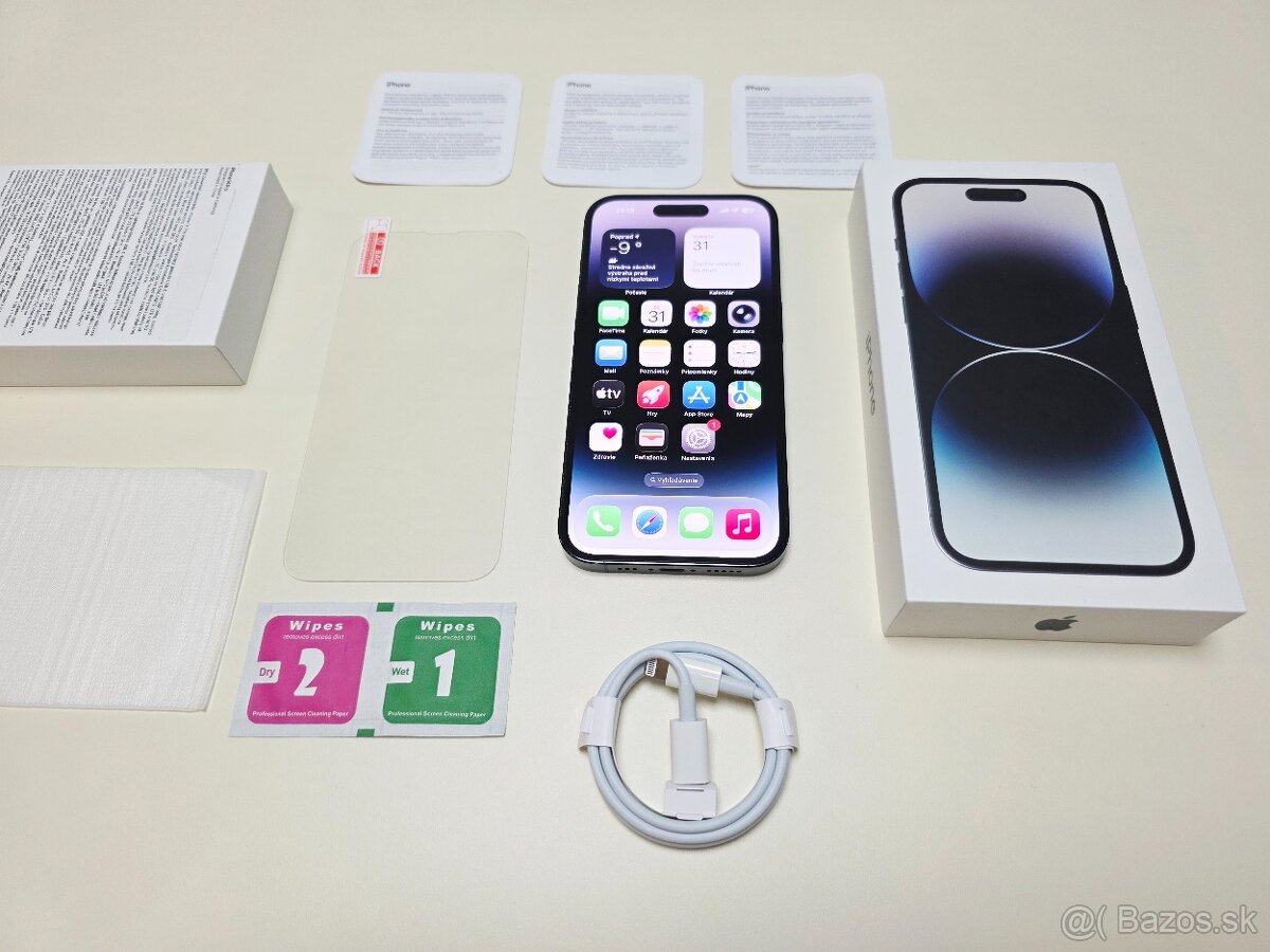 APPLE IPHONE 14 PRO 128GB BLACK,BATERKA 100% - 9