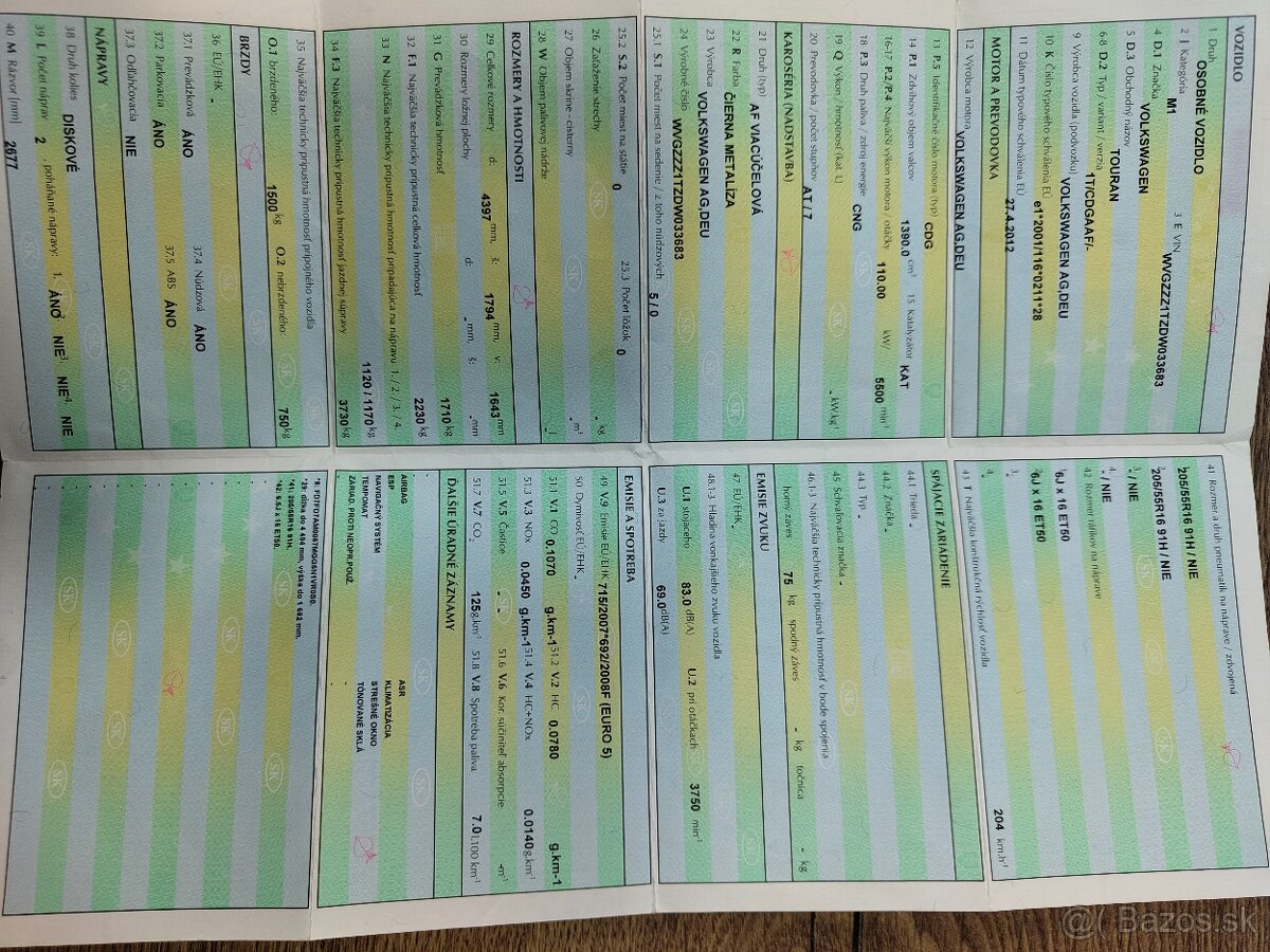 Predám VW Touran 1.4 Tsi Eco Fuel CNG. - 9