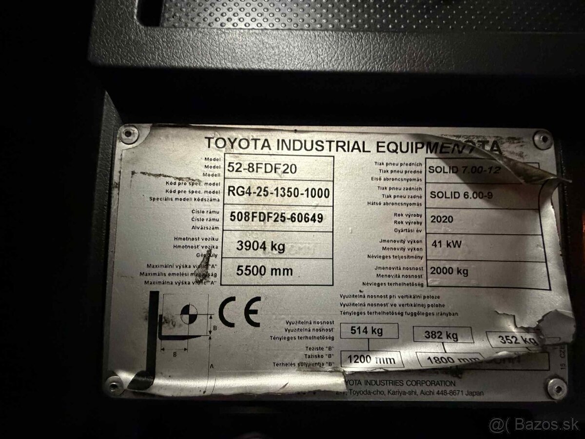 Vysokozdvižný vozík Toyota, 52-8FDF20. Teleskopické vidlice - 9