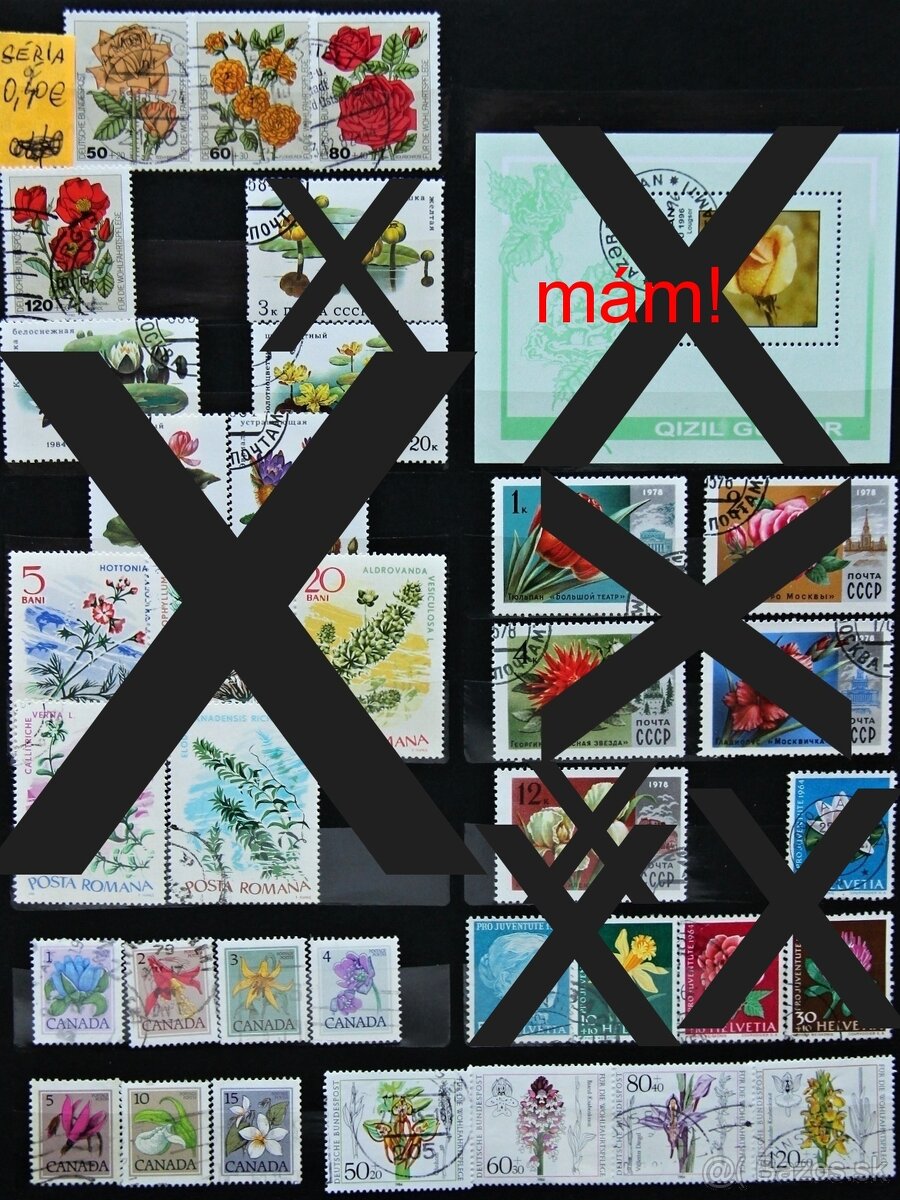 Známky - flóra - série 1 - 9