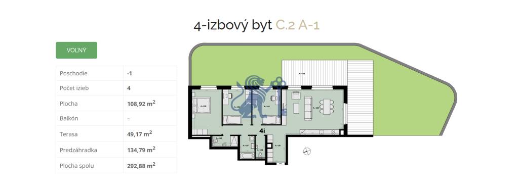 Na predaj veľký 4-izbový byt s predzáhradkou 184 m2 - A-1 - 9