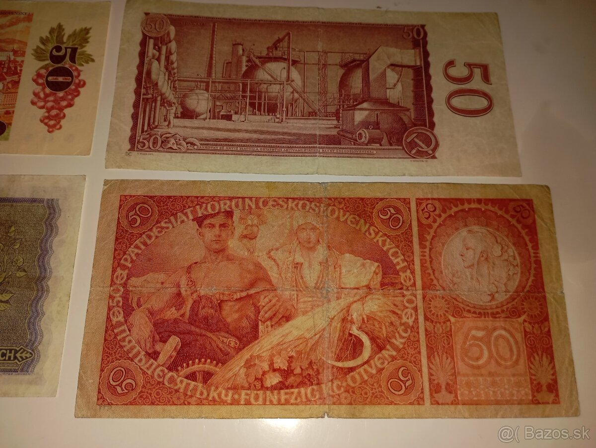 BANKOVKY 50 KČS 1929-1997, 5 RŮZNÝCH EMISÍ, VŠE NEPERFOR. - 9