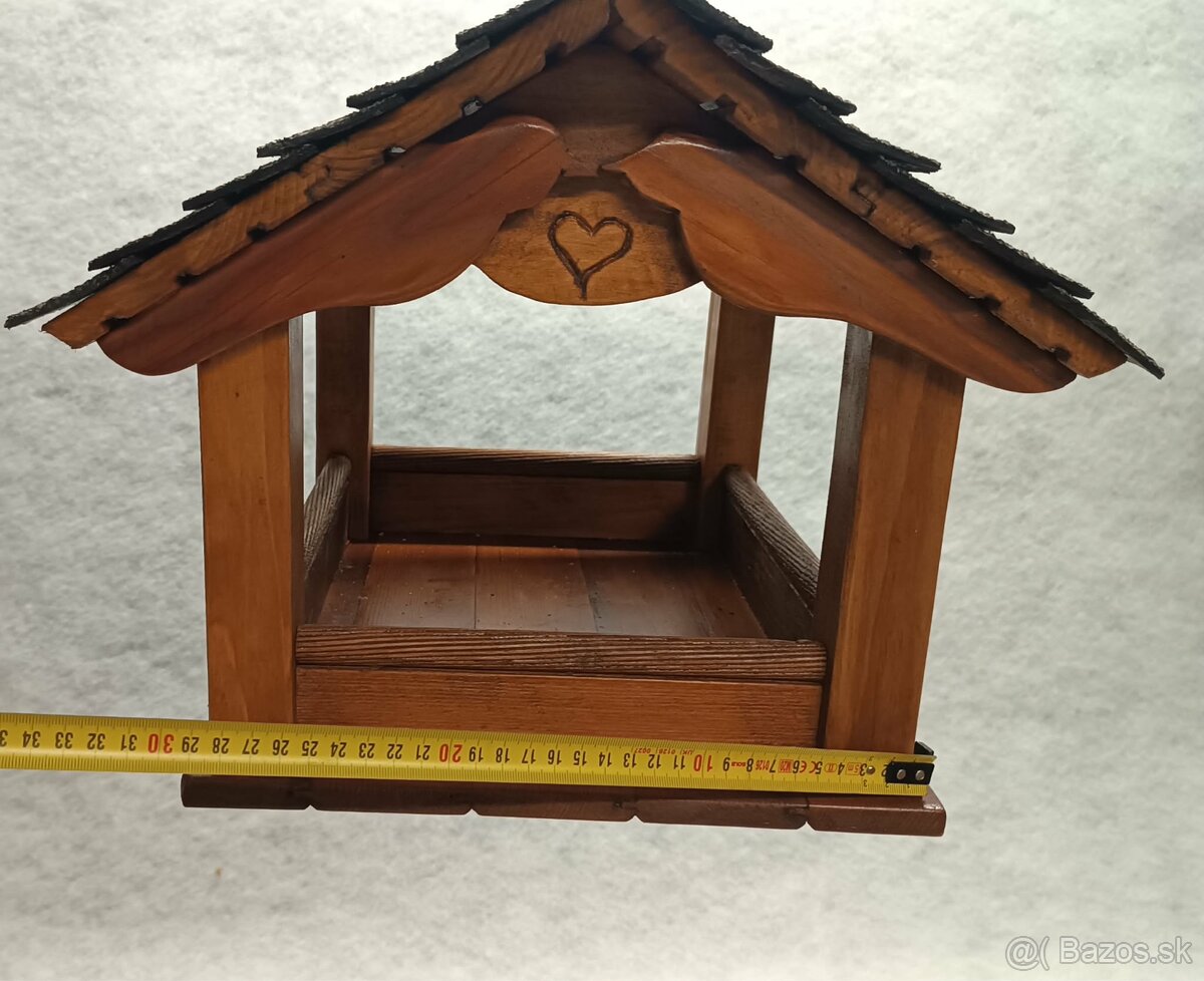 Drevené závesné kŕmitko pre vtáčiky - 9