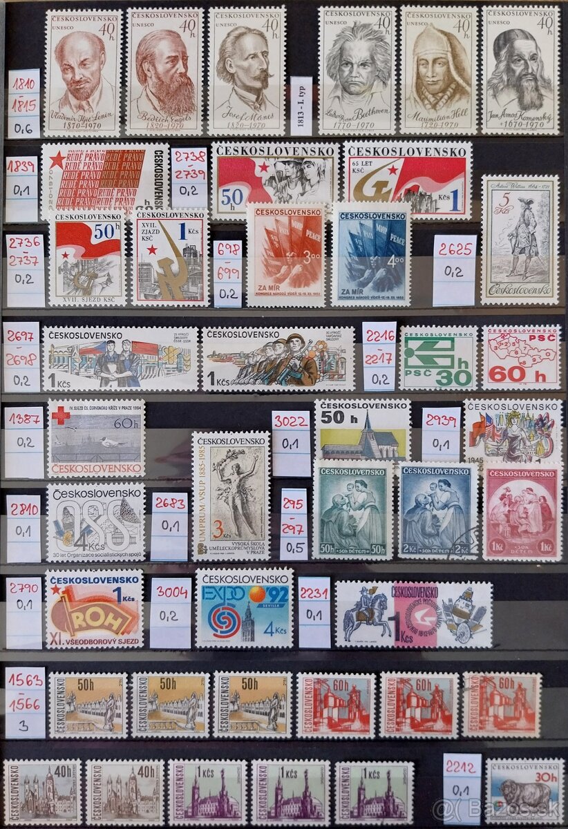 Známky ČESKOSLOVENSKO - 1 - 9