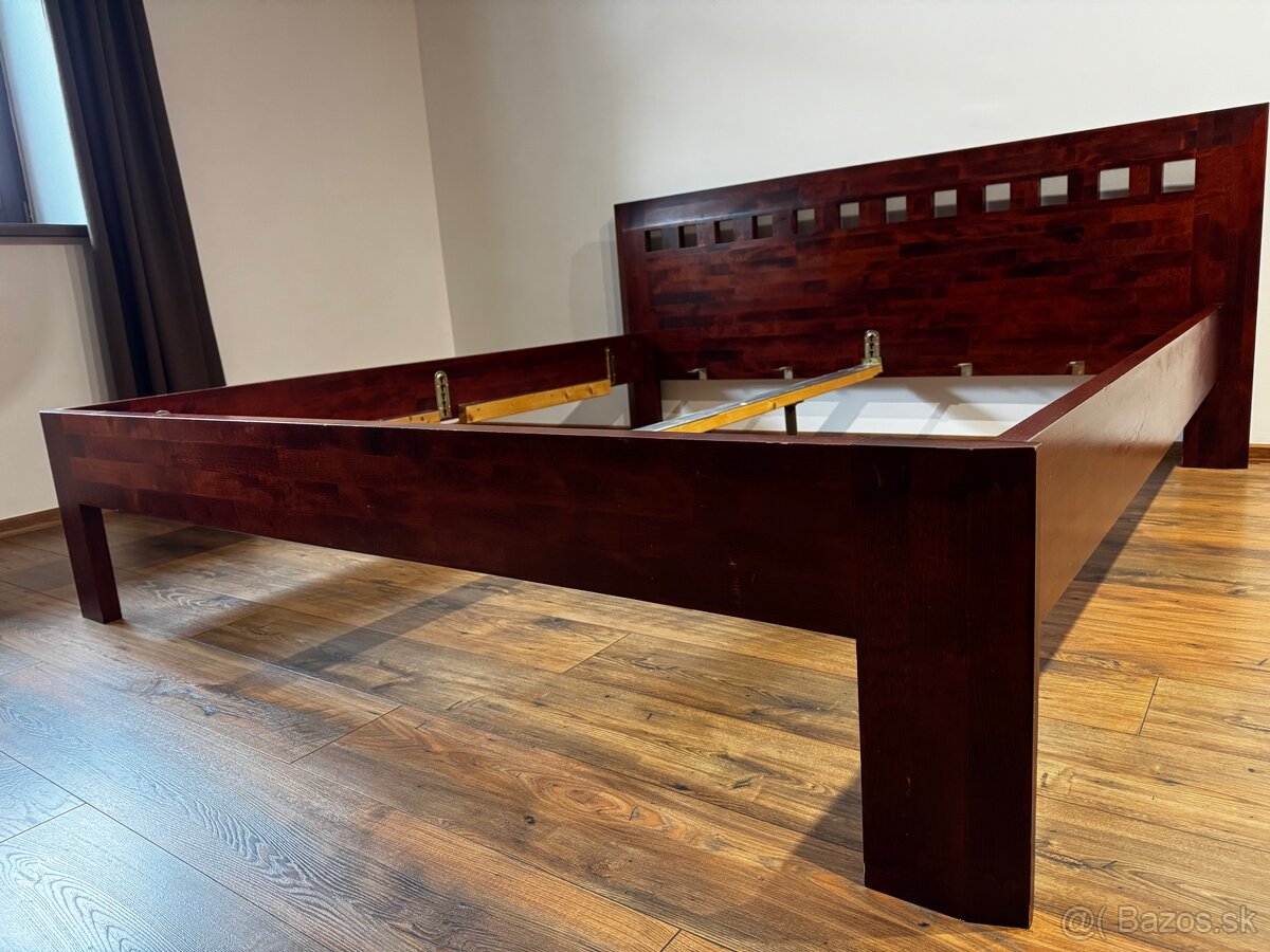 Masivna ceresnova manzelska postel - 9