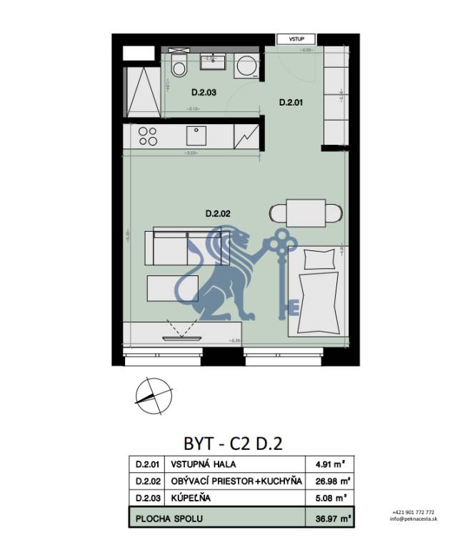 Na predaj 1-izbový byt s balkónom - D2 - 9