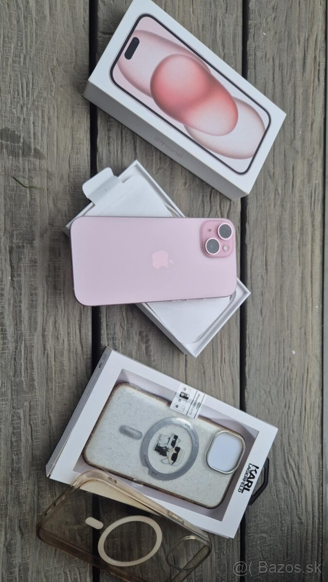 Apple iphone 15 128gb ruzovy/pink ako nový - 9