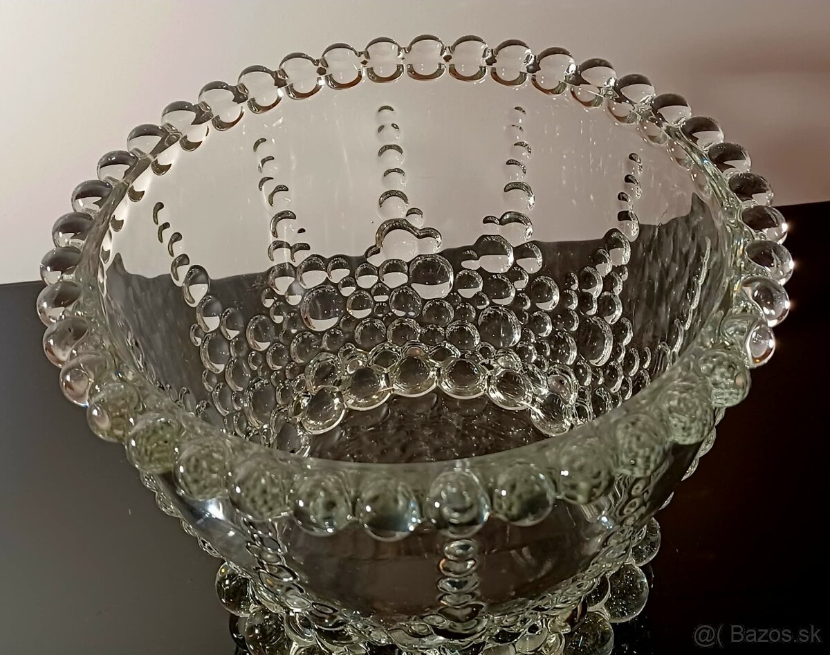 Nádherná efektná veľká sklenená misa - 9