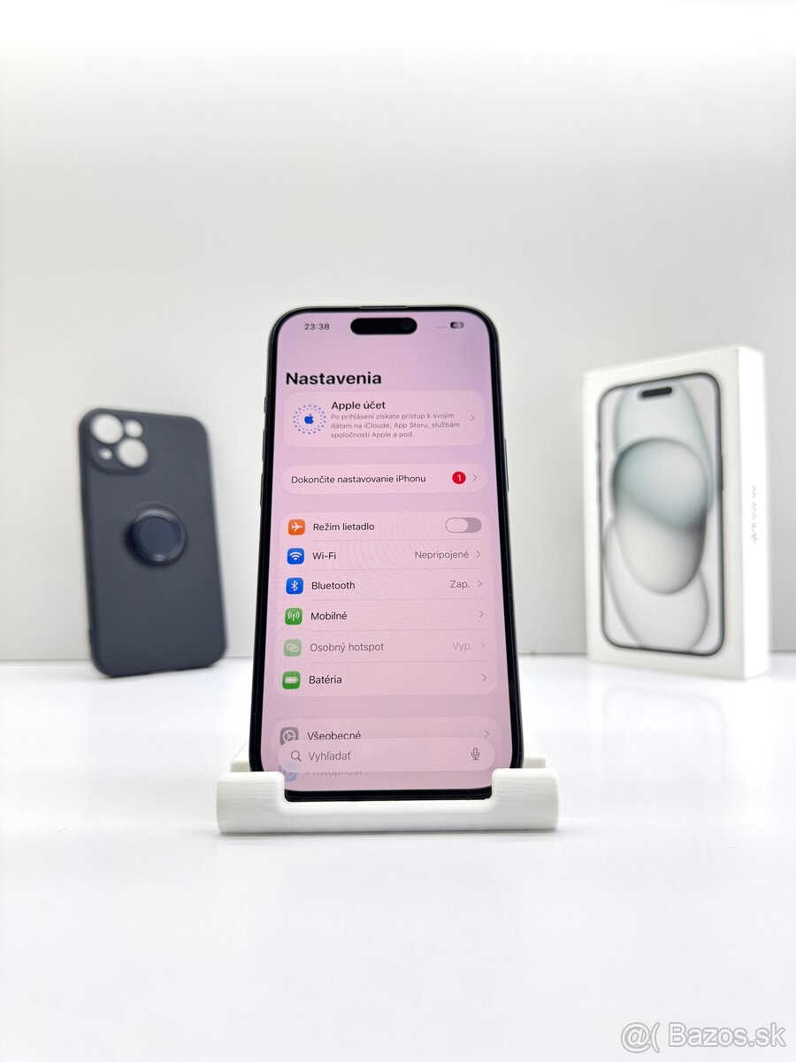 iPhone 15 128GB BLACK TOP STAV ORIGINÁL - 9