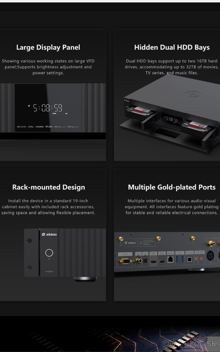 Predám Zidoo UHD 8000 - 9